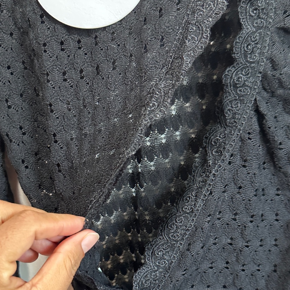 Princess Polly Carisha Black Lace Wrap Top - Picture 6 of 13